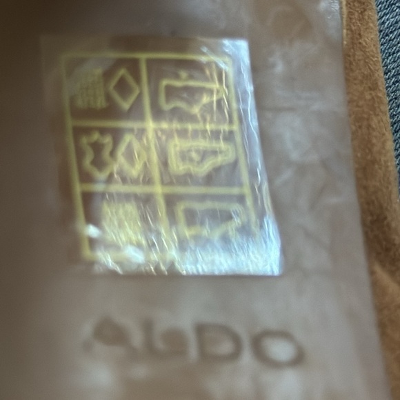 ALDO Faux suede lace up open peek toe brown stiletto heels sandals sz 8 - Picture 9 of 11